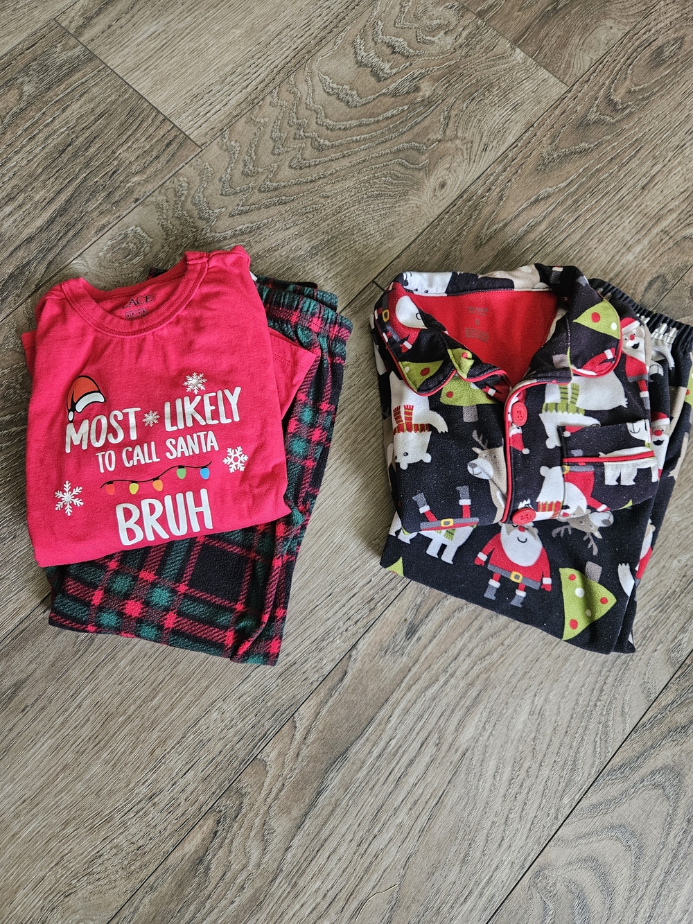 Set Of Boys Christmas Fleece Pajamas